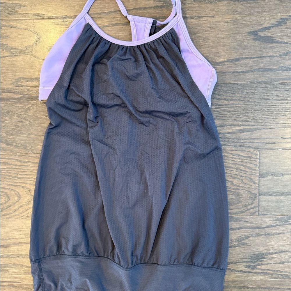 Lululemon Athletica No Limit Gray and Lavender Tank Top